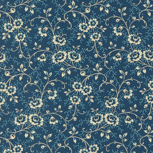 Lydia's Lace Jessie's Bouquet - Indigo - Yardage