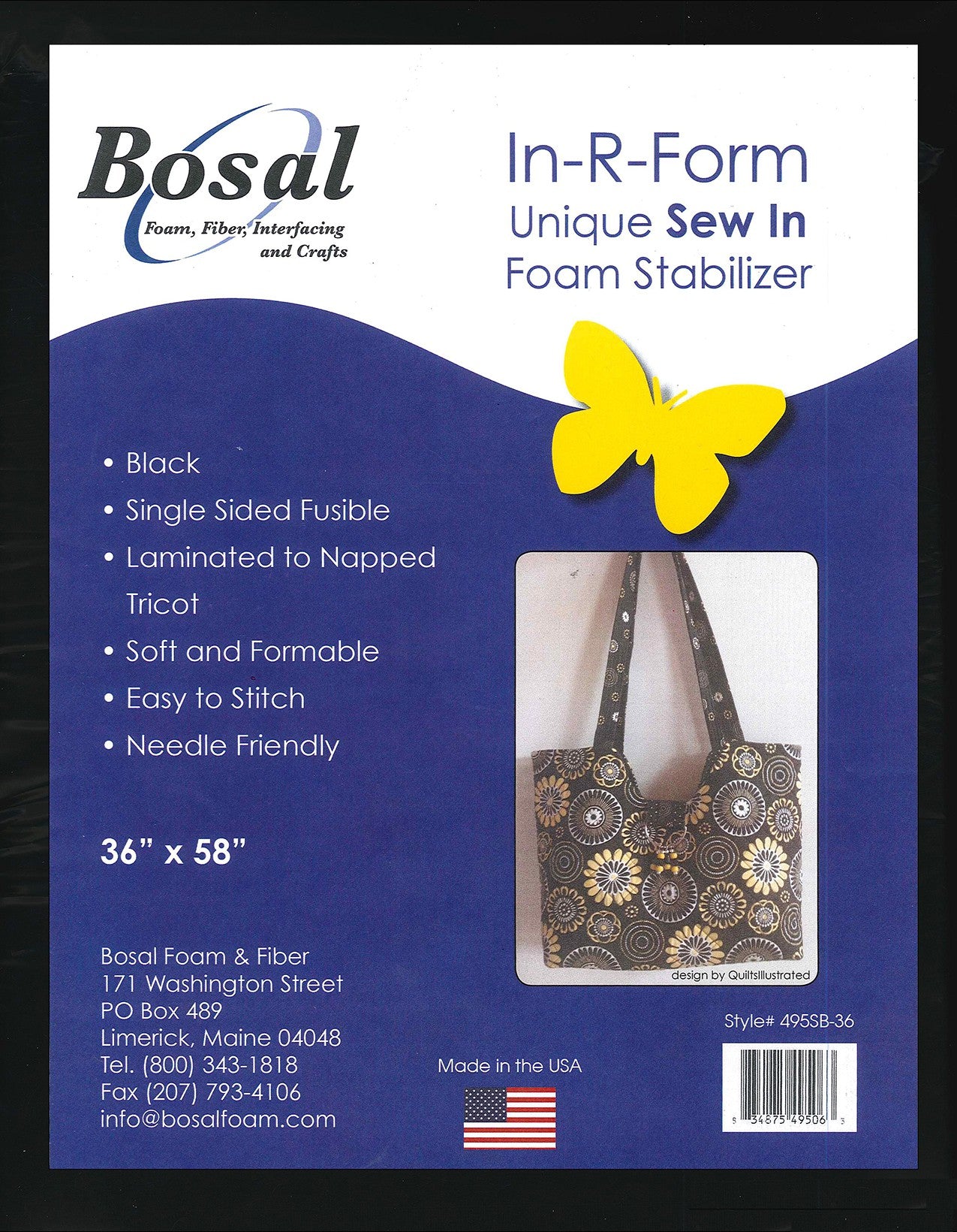 In-R-Form Foam Stabilizer - Single Sided Fusible Black 36in x 58in