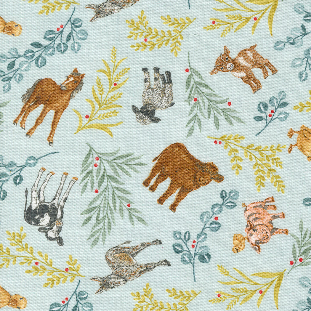 Willows Farm Farm Animals - Sky - Yardage