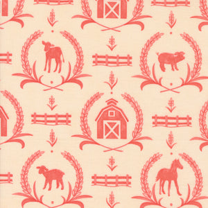 Willows Farm Farm Yard - Blush - Yardage