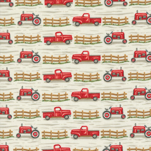 Willows Farm Trucks & Tractors - Cloud - Yardage