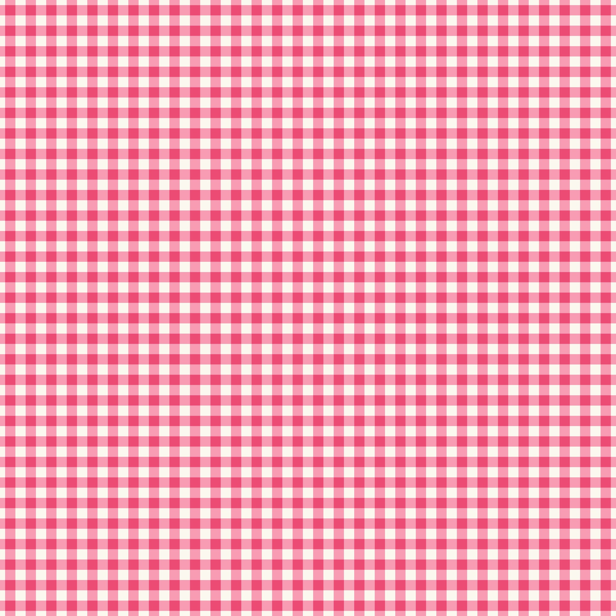 Picnic Florals Gingham - Pink - Yardage