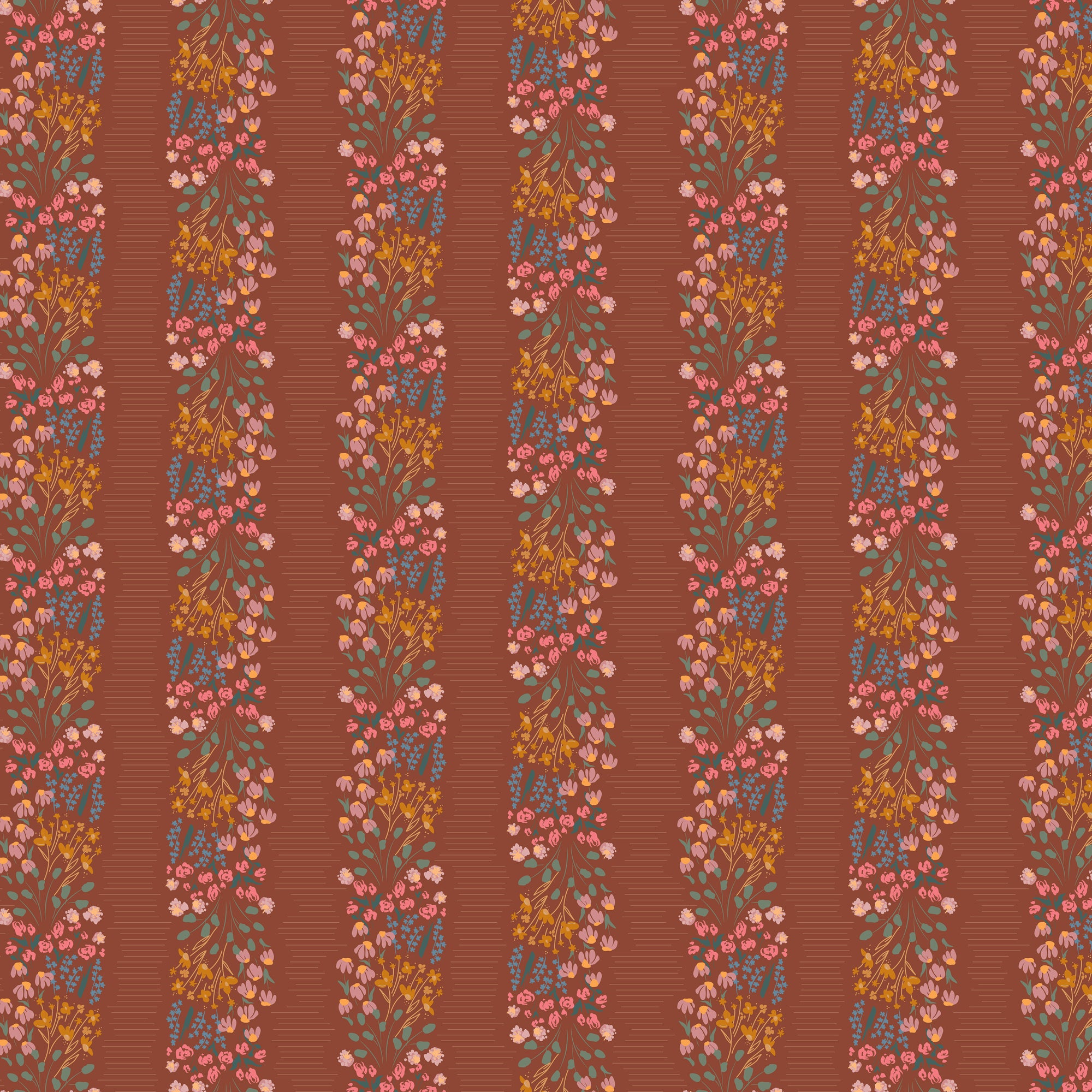 Feels Like Home Flower Beds - Copper - Yardage