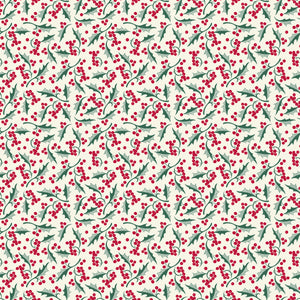 Merry Little Christmas - Holly Cream - Yardage