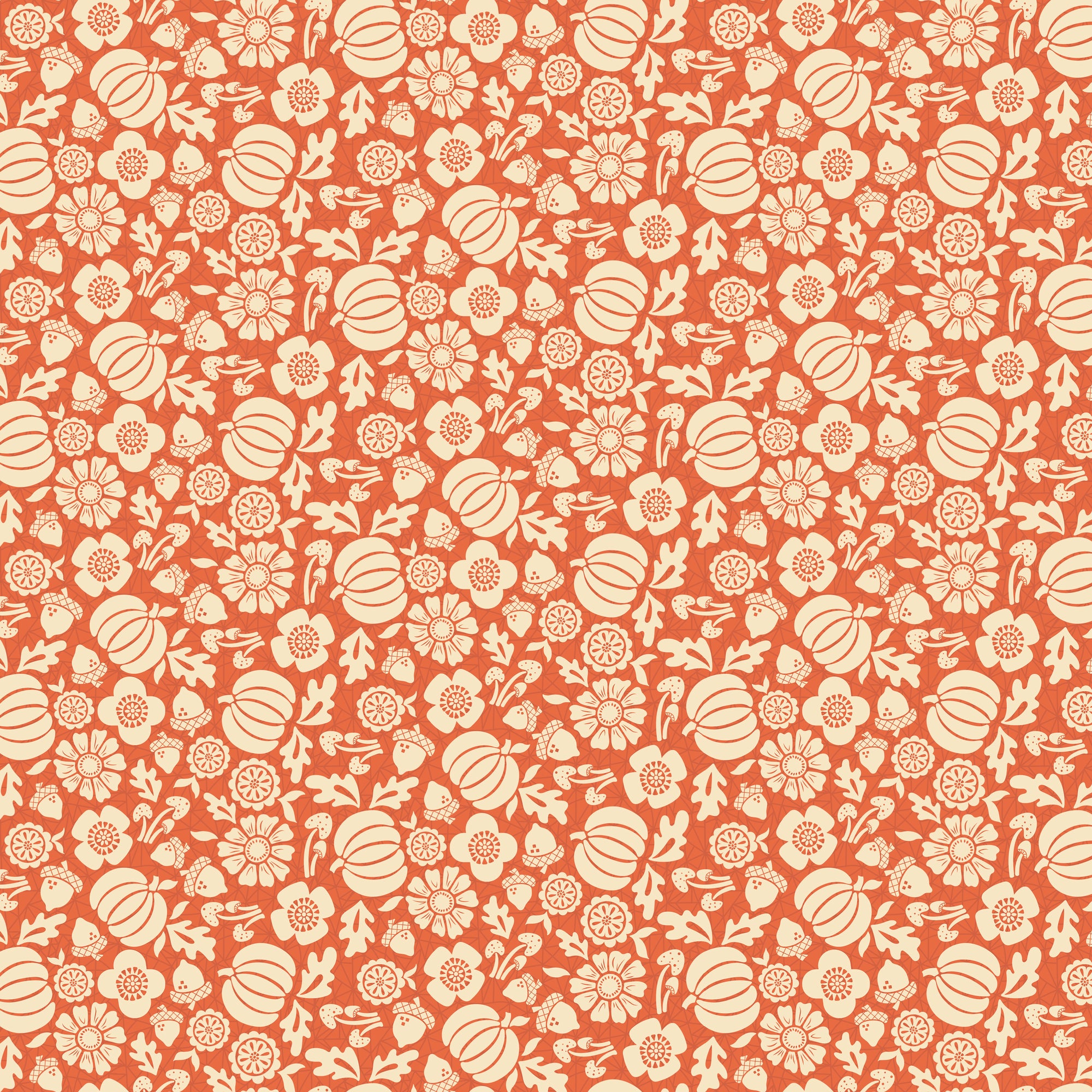 Autumn Afternoon Pumpkins - Orange - Yardage