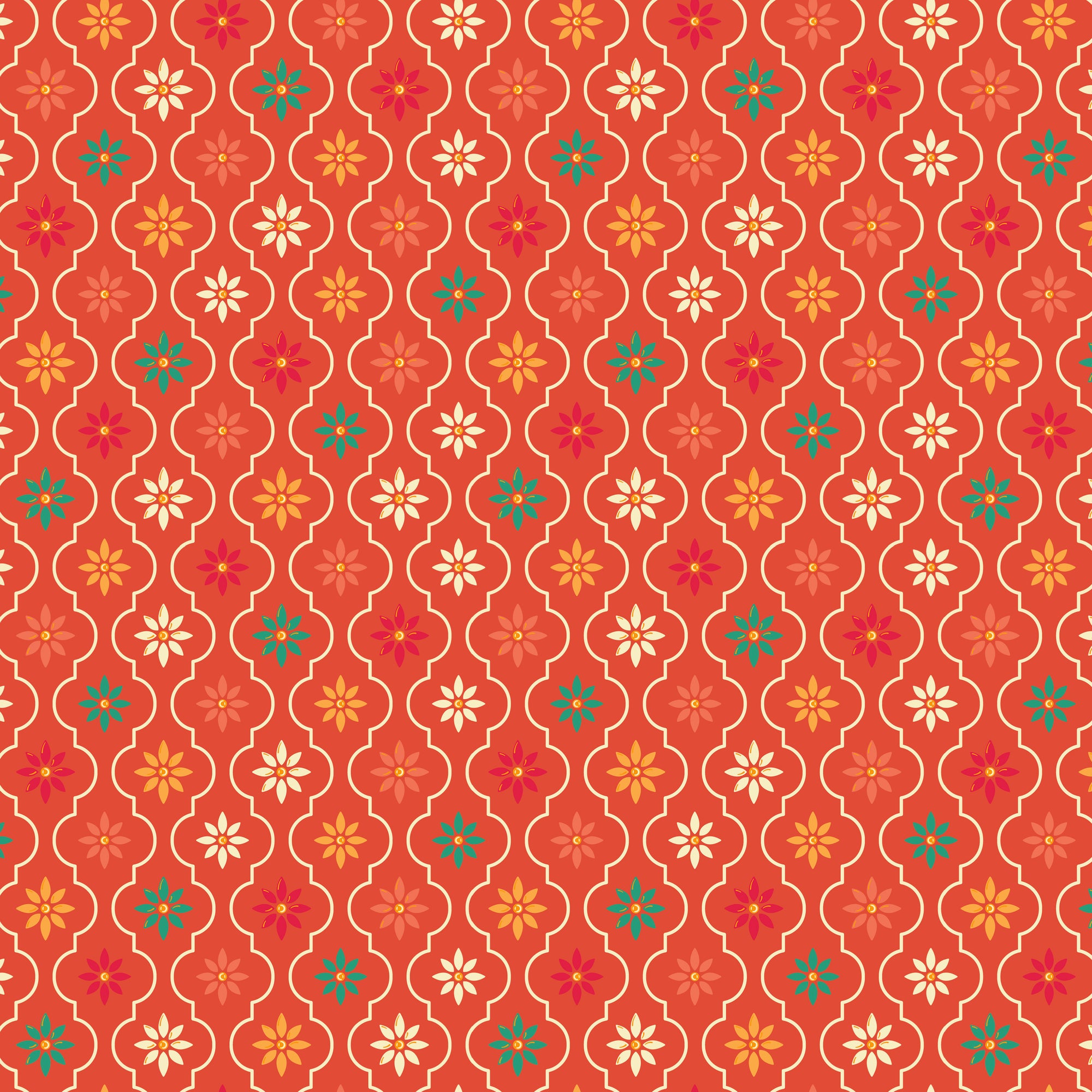 Autumn Afternoon Moroccan Tile - Autumn - Yardage