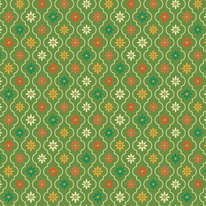 Autumn Afternoon Moroccan Tile - Green - Yardage