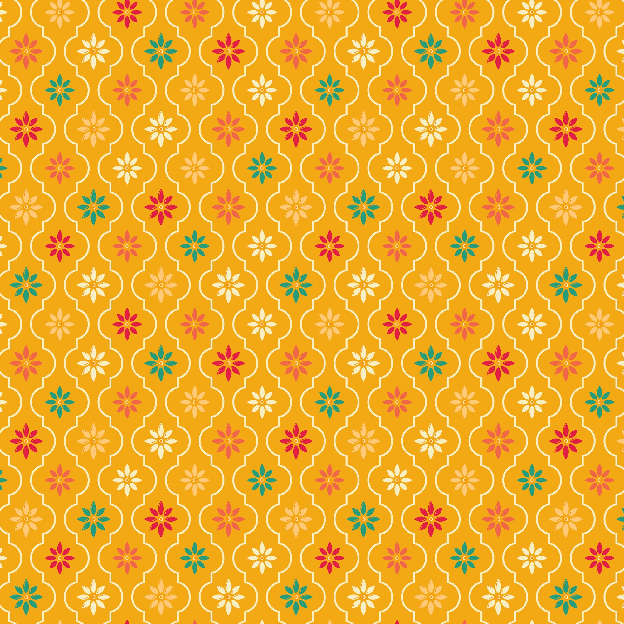 Autumn Afternoon Moroccan Tile - Saffron - Yardage