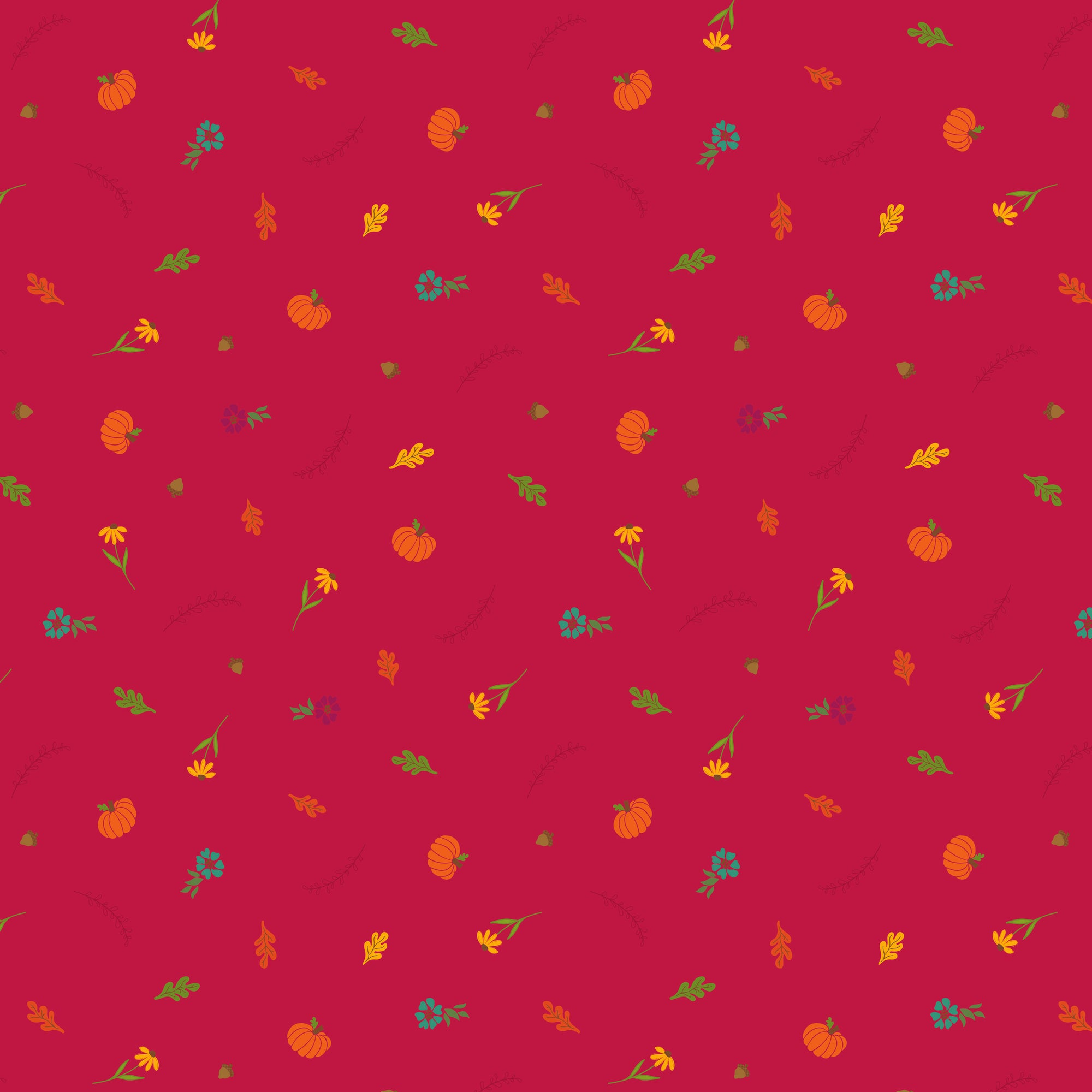 Autumn Afternoon Fall Toss - Berry - Yardage