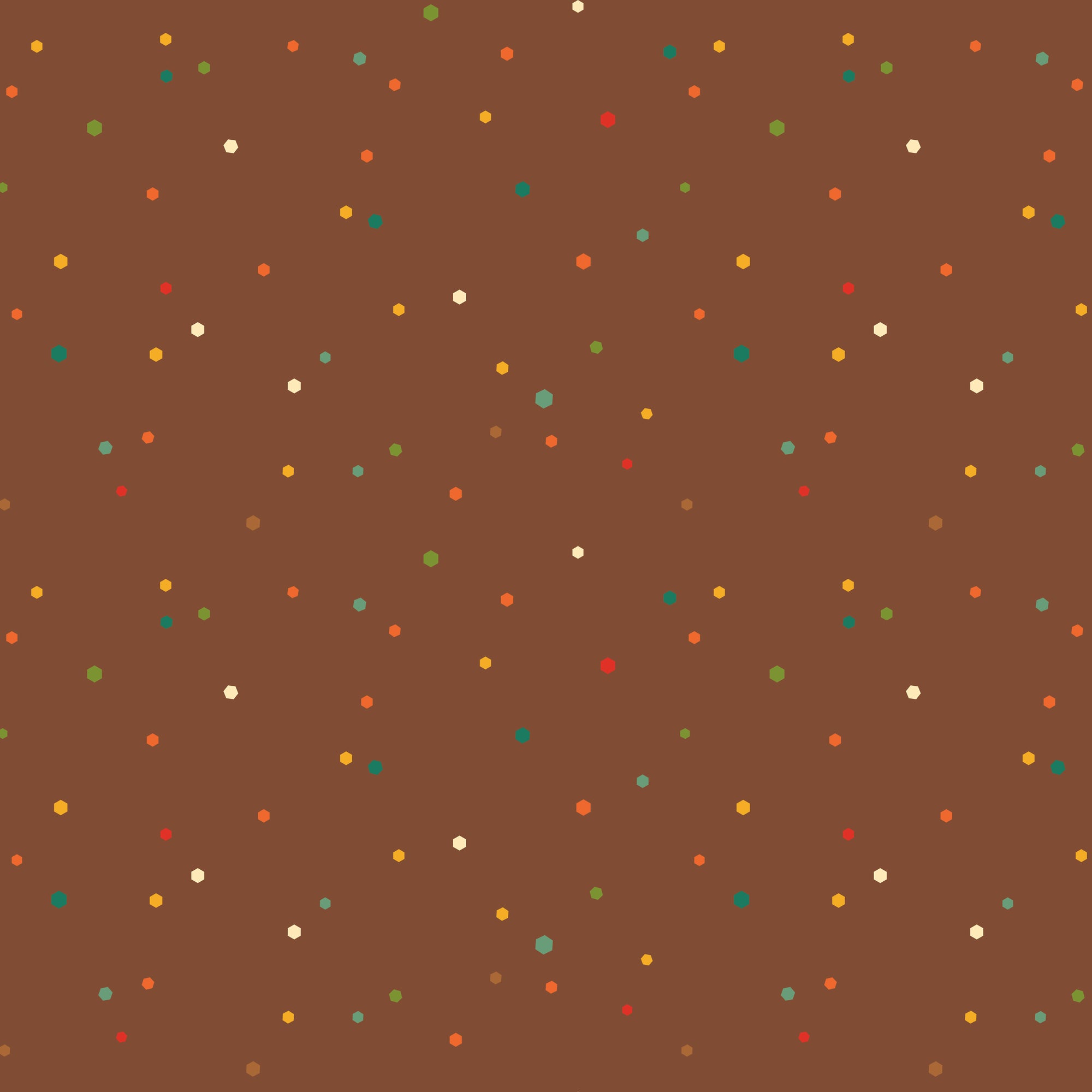 Autumn Afternoon Hexi Dots - Brown - Yardage