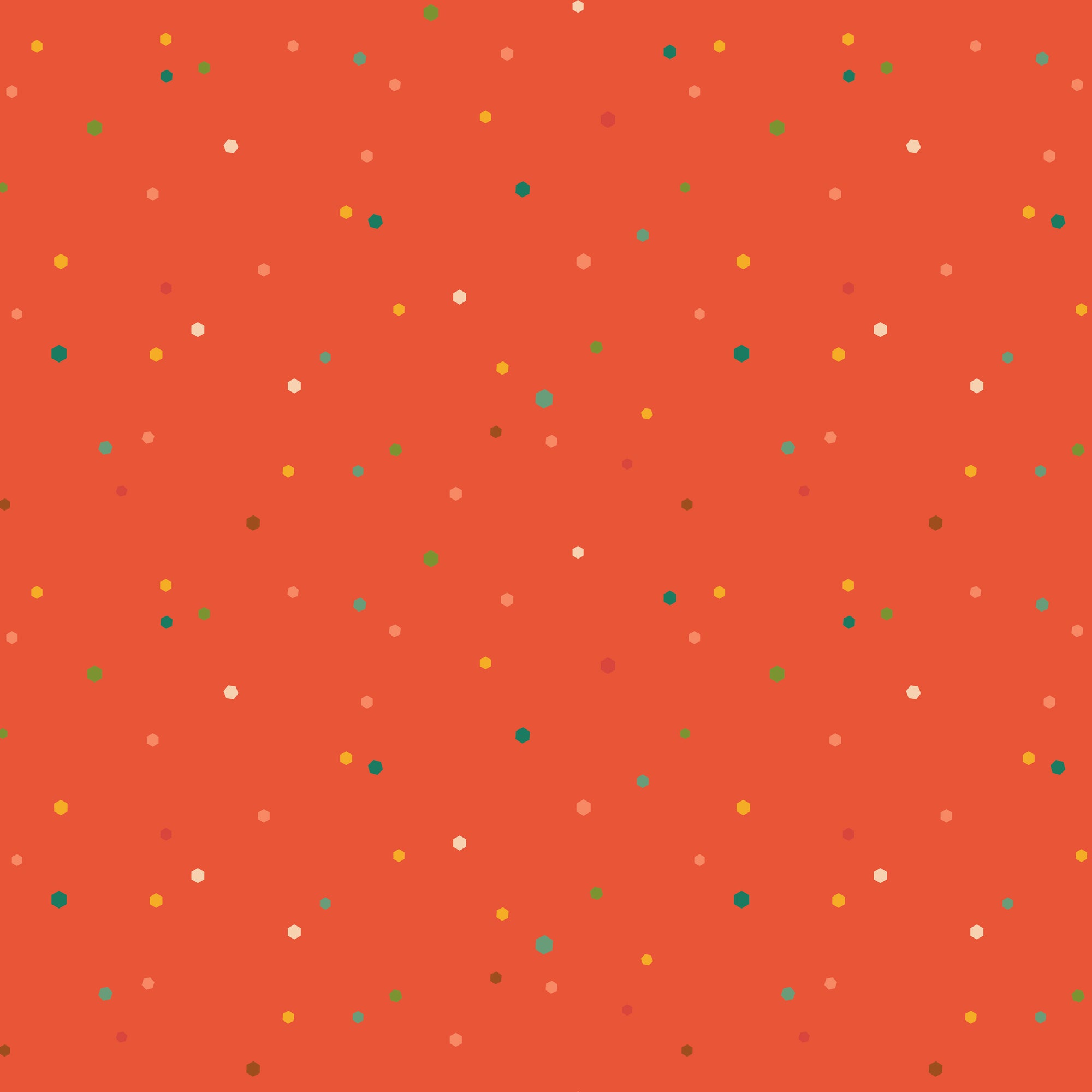 Autumn Afternoon Hexi Dots - Orange - Yardage