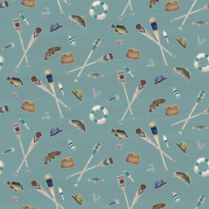 Wake at the Lake Icons - Teal - Yardage