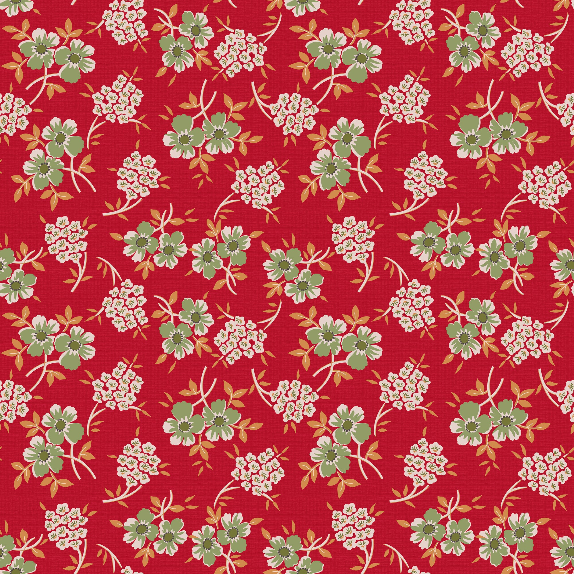 Home Town Holiday Floral - Schoolhouse - Yardage