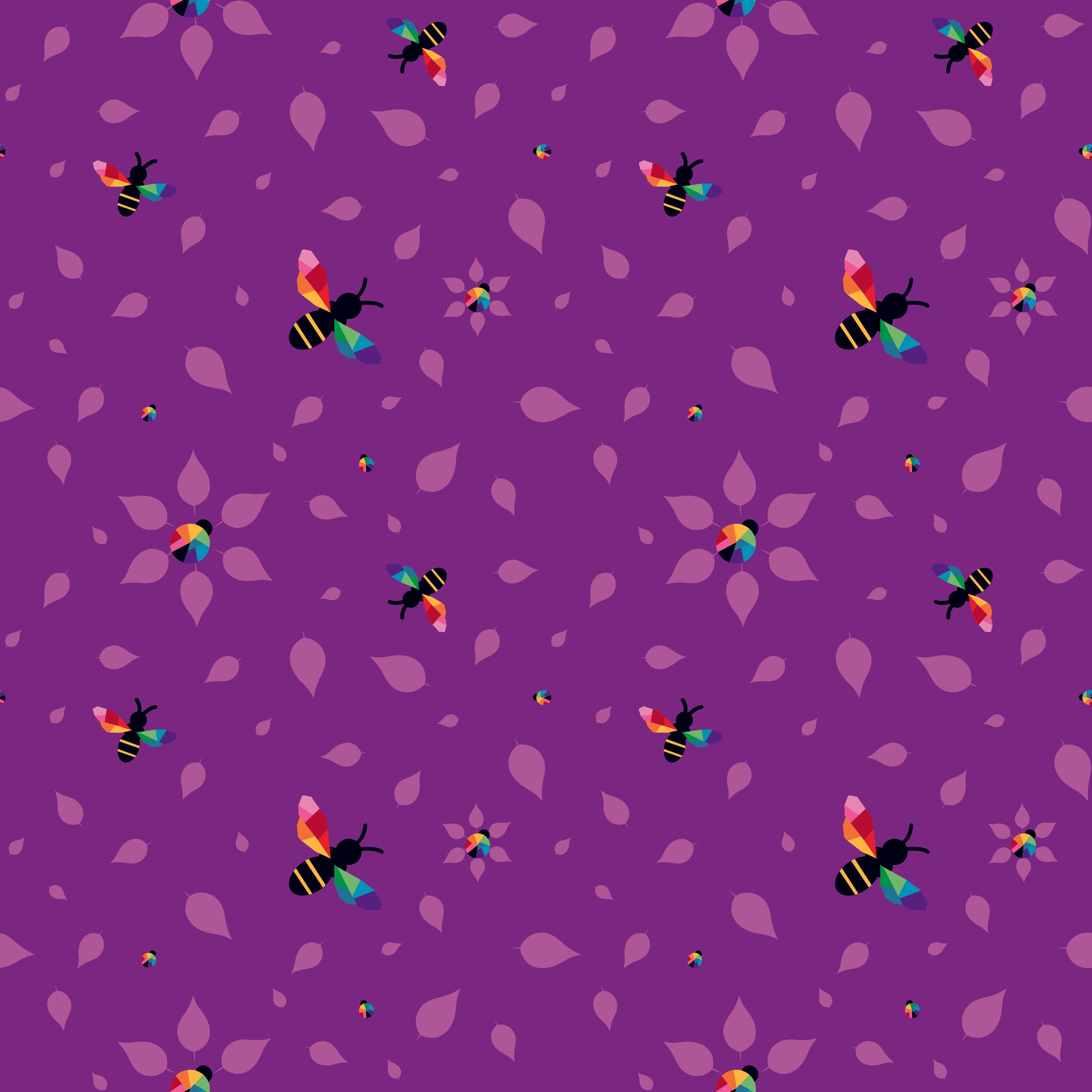 Bloom Busy Bees - Purple - Yardage