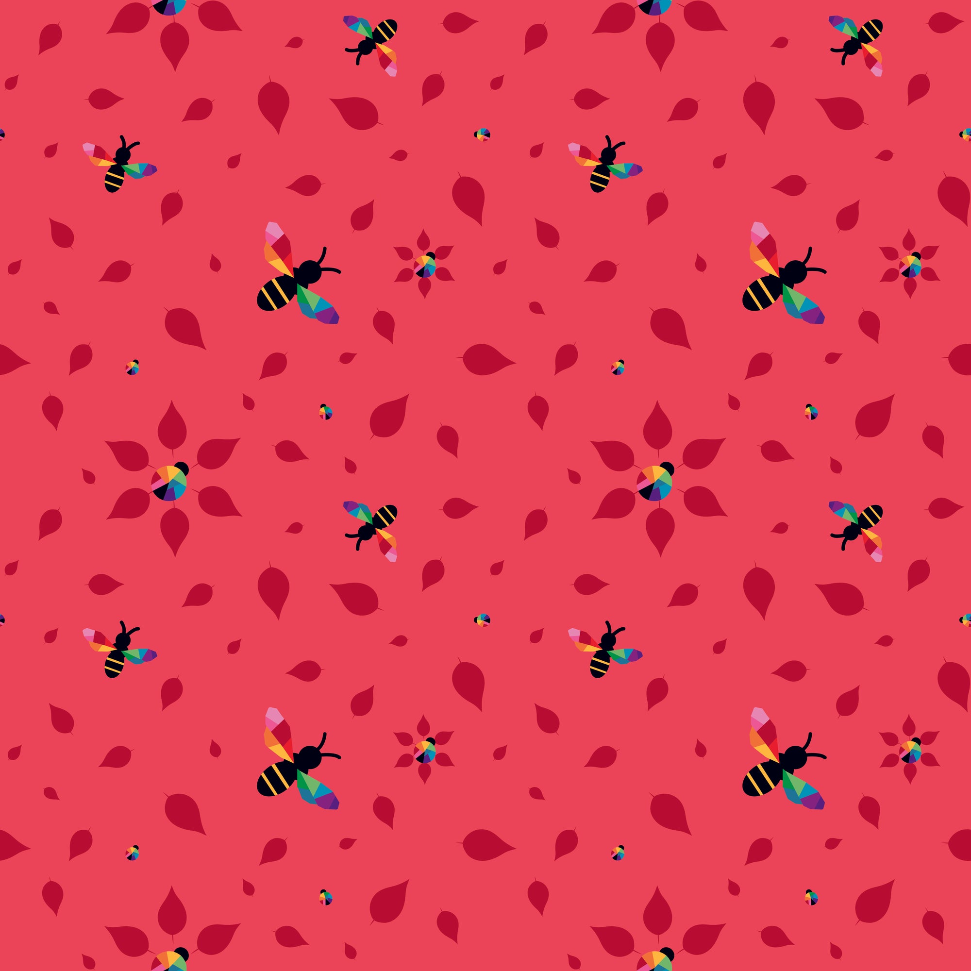 Bloom Busy Bees - Red - Yardage