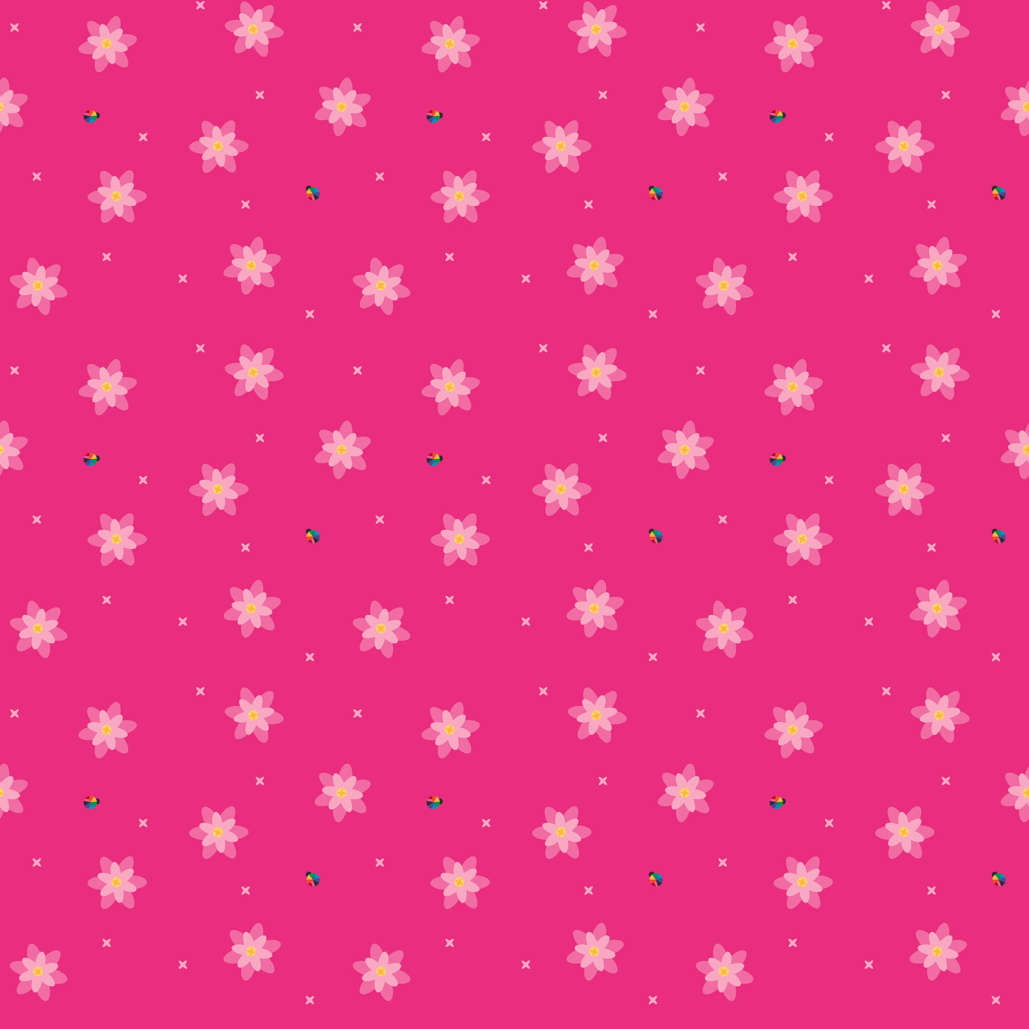 Bloom Blissful - Hot Pink - Yardage