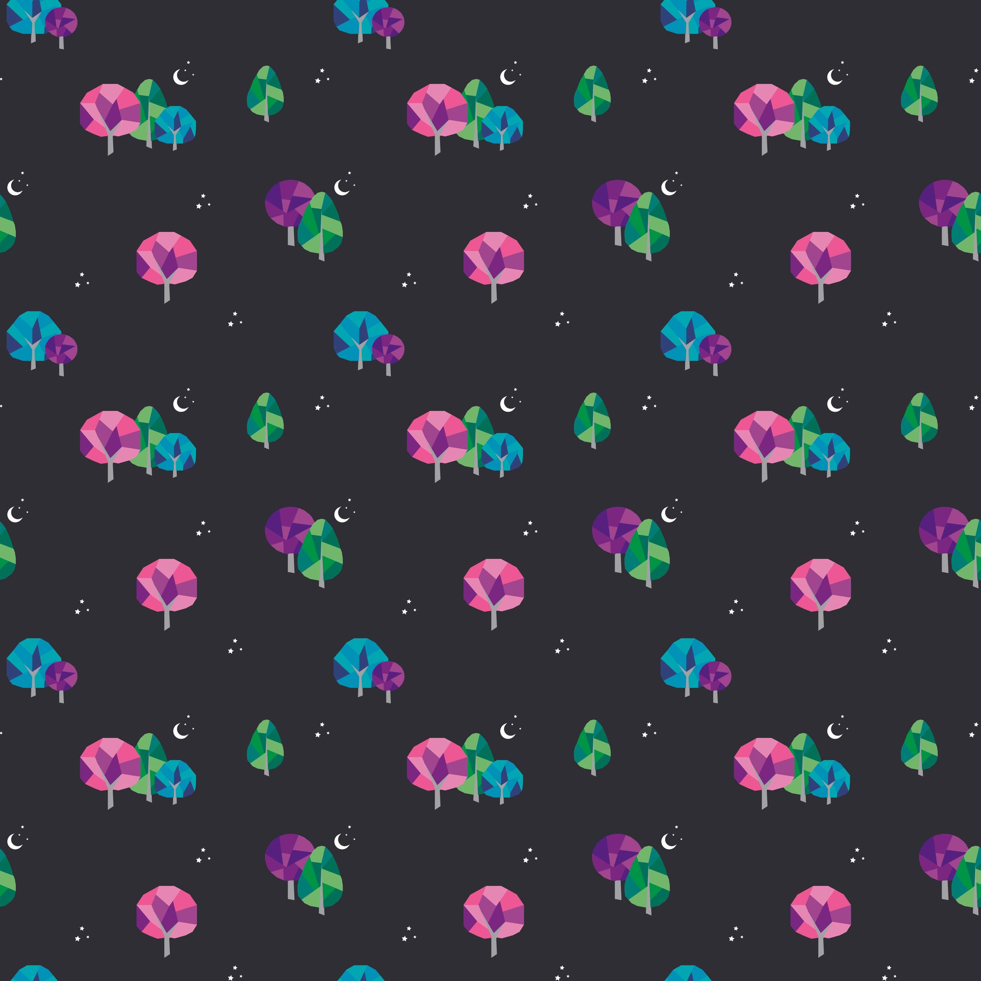 Bloom Moonlit - Black - Yardage