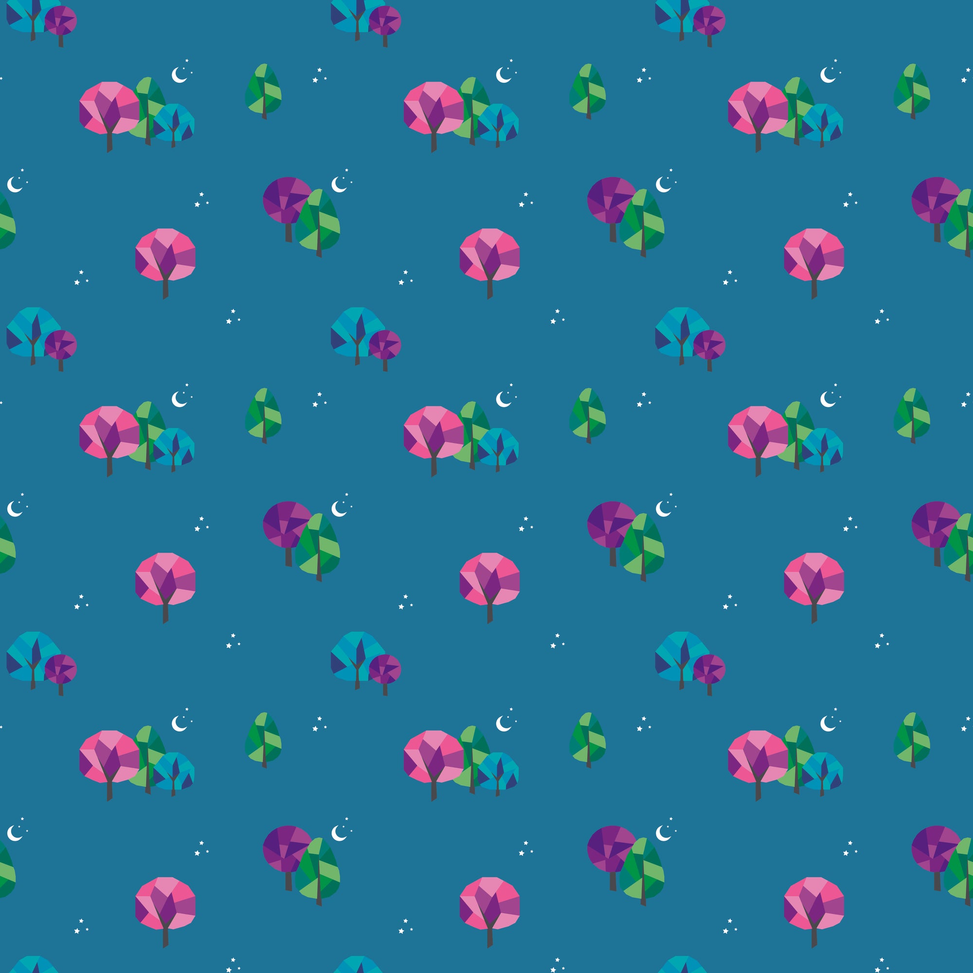 Bloom Moonlit - Teal - Yardage