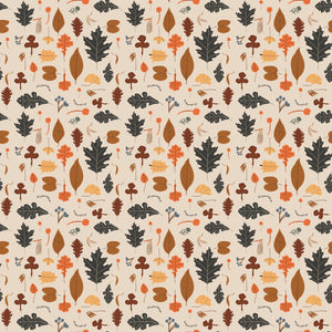 Pumpkin Spice Leaves - Ivory - Yardage