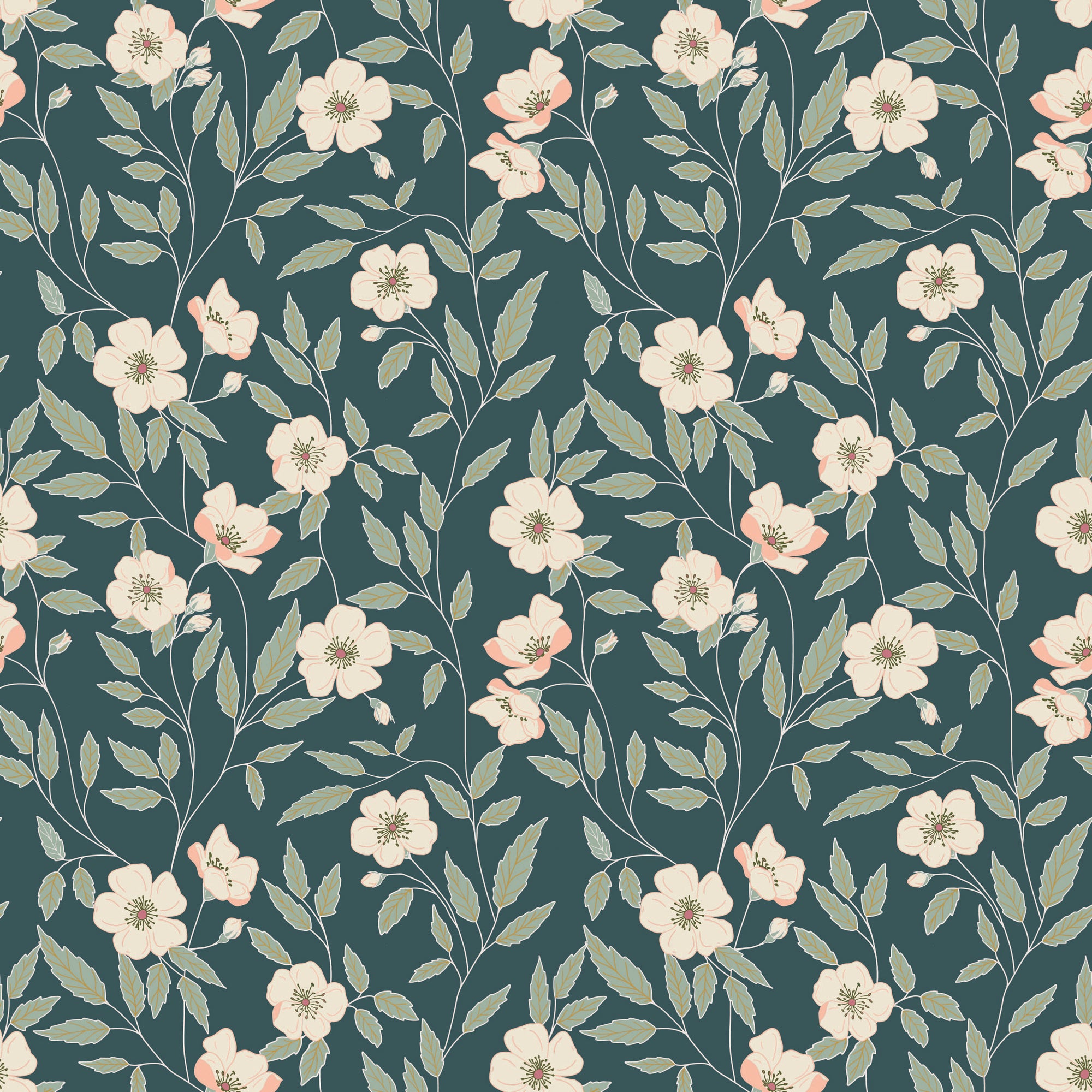 Garden Dreams Main - Evergreen - Yardage