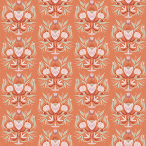 Garden Dreams Floral Damask - Terracotta - Yardage