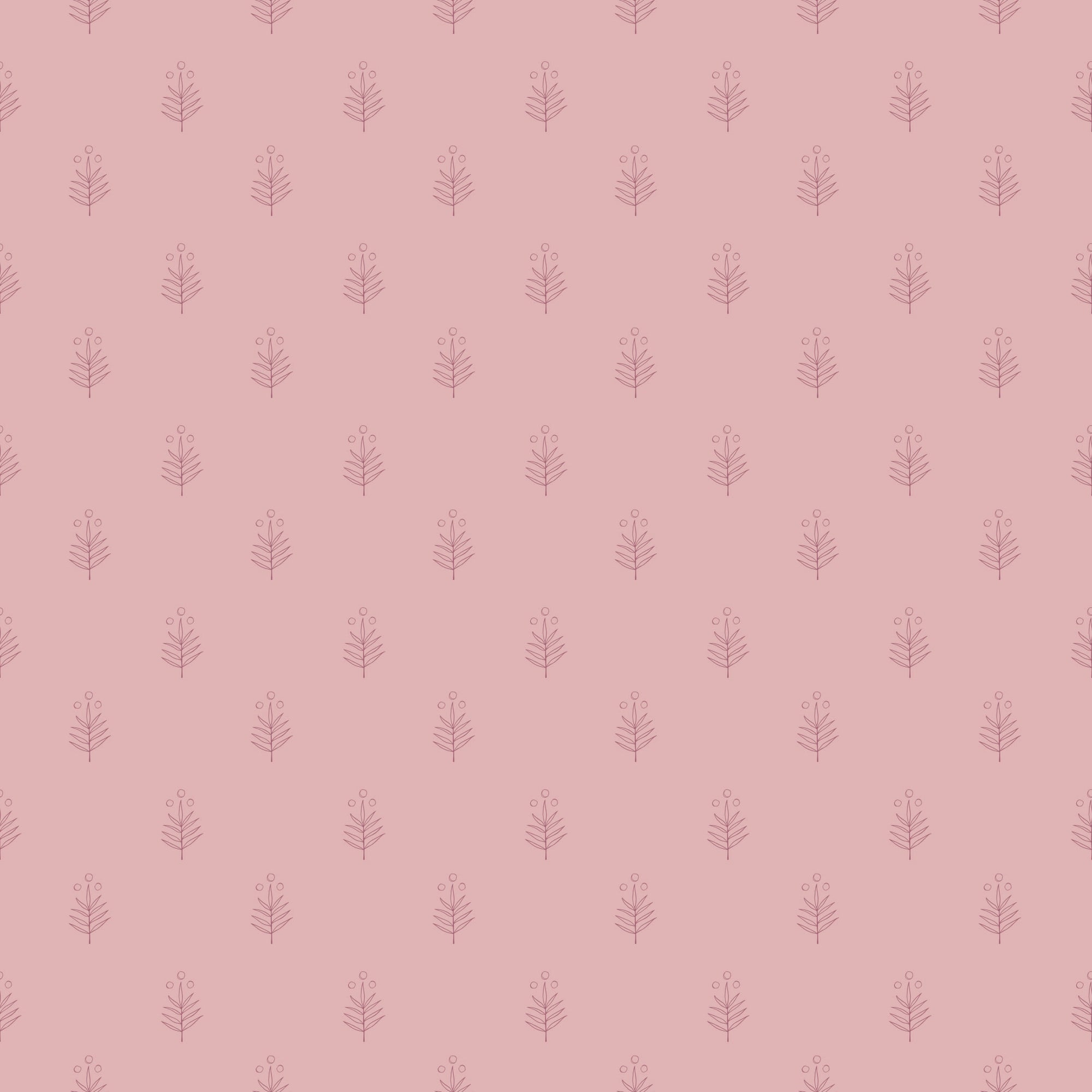 Garden Dreams Leaf Doodle - Dusty Pink - Yardage