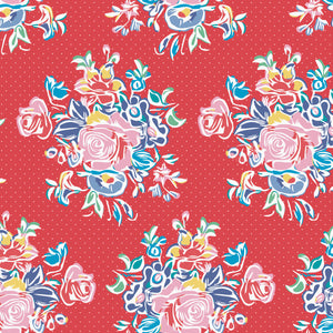 Always In Season Large Floral - Red - Yardage