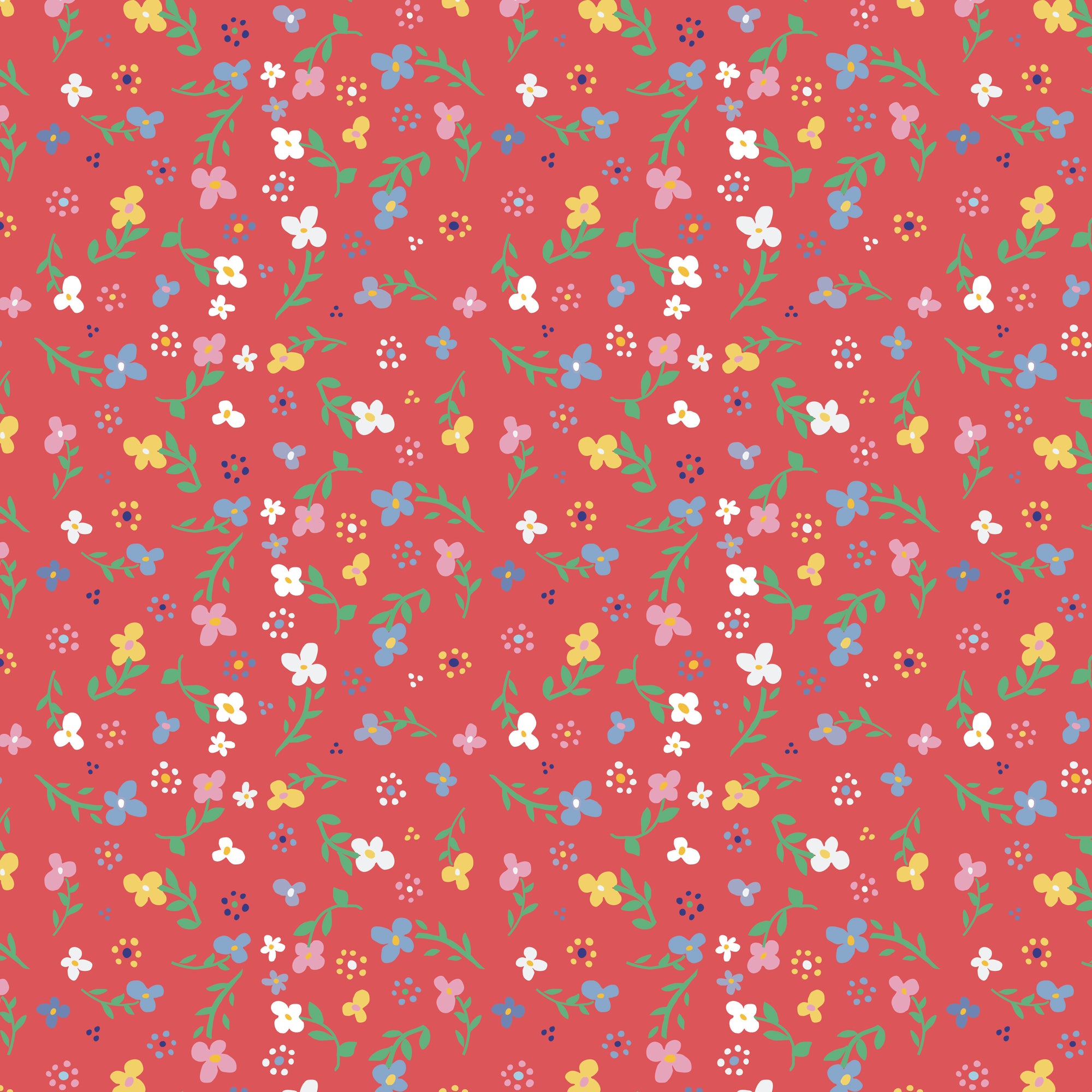 Always In Season Small Floral - Red - Yardage