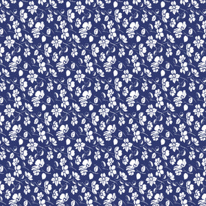 Always In Season Mono Floral - Navy - Yardage