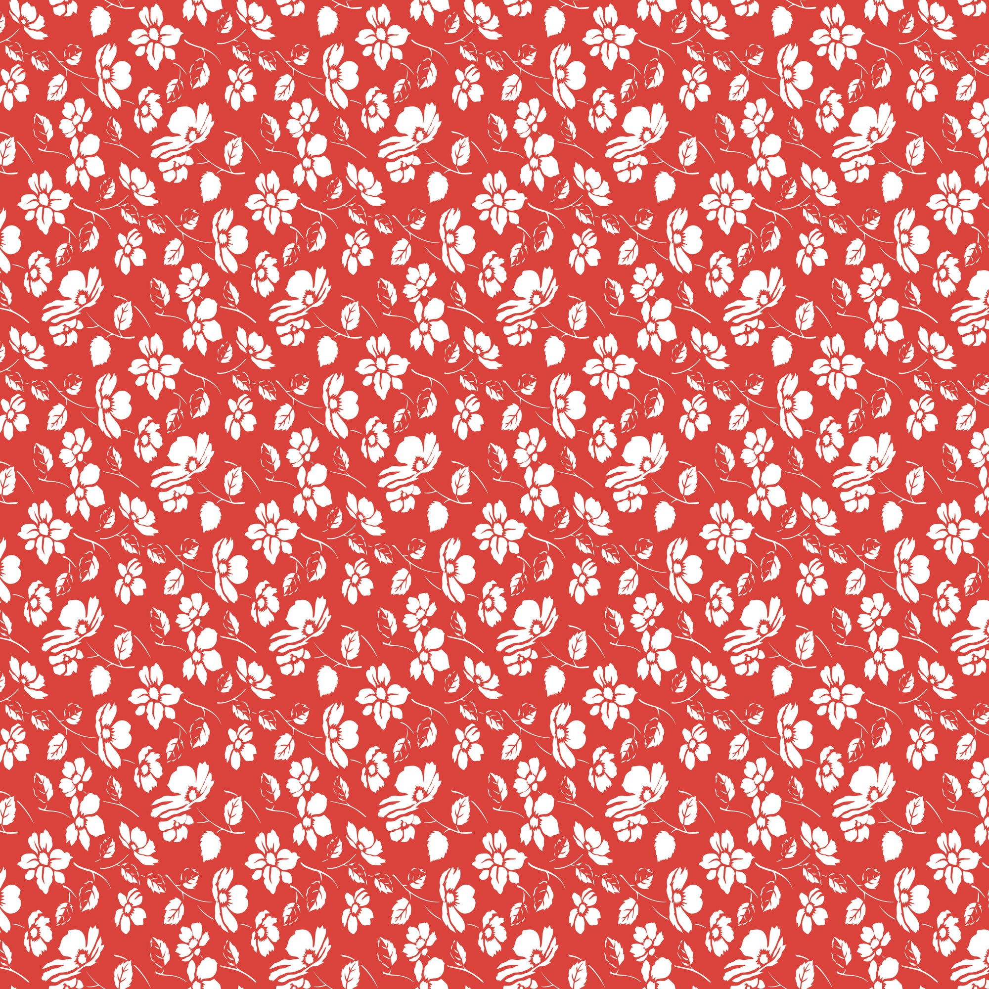 Always In Season Mono Floral - Red - Yardage