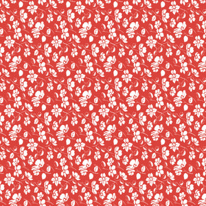 Always In Season Mono Floral - Red - Yardage