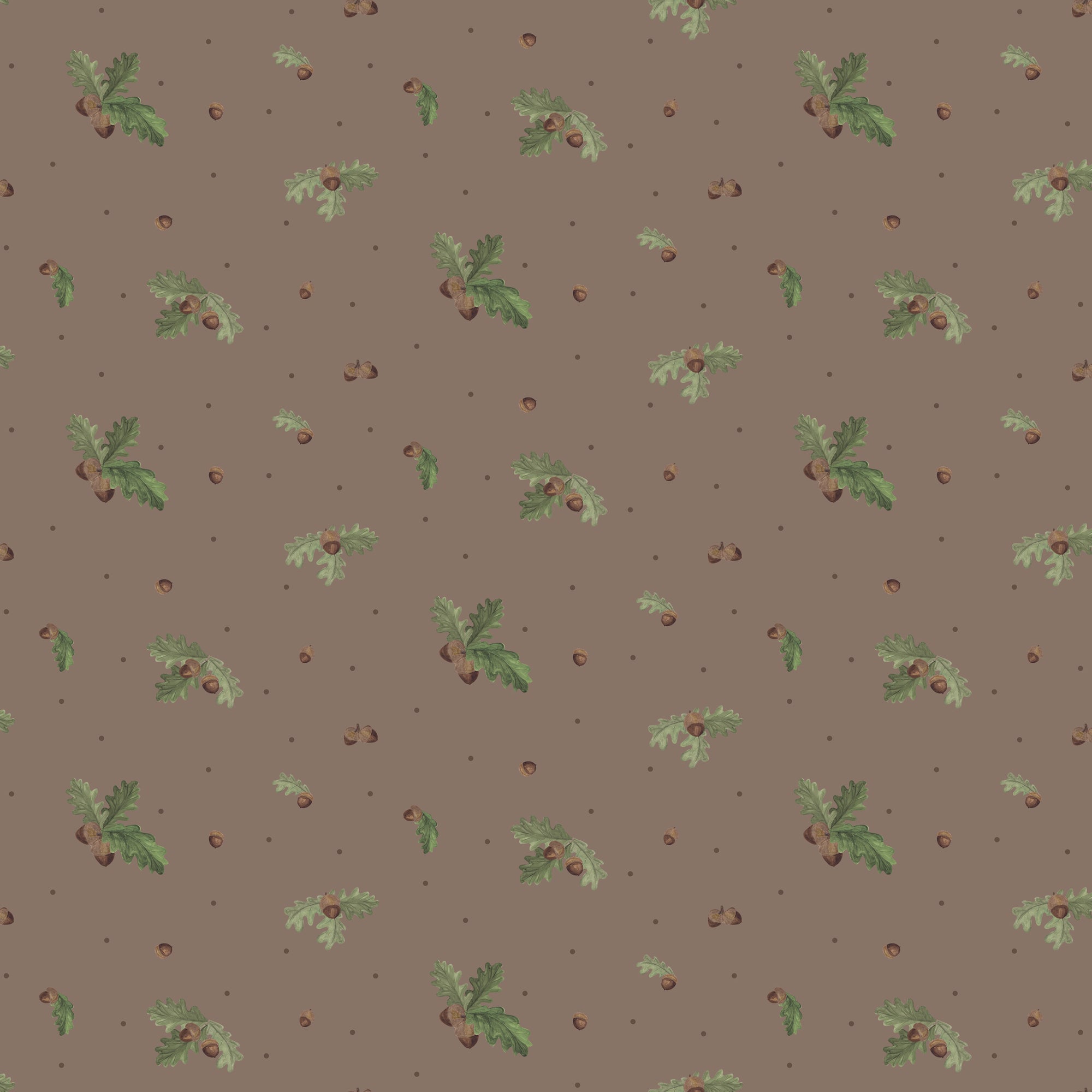 Let's Get Lost In The Woods Acorns & Leaves - Pebble - Yardage