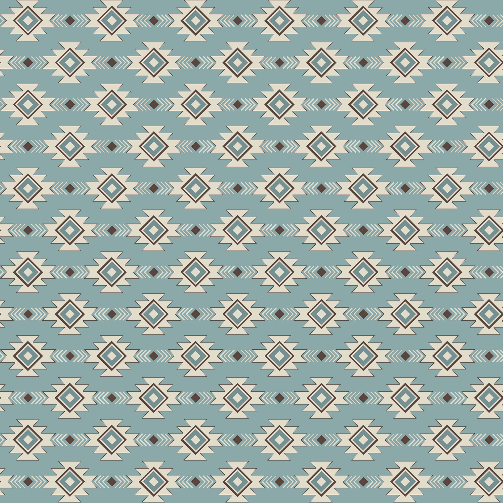 Let's Get Lost In The Woods Geometric - Vintage Blue - Yardage