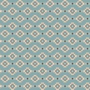 Let's Get Lost In The Woods Geometric - Vintage Blue - Yardage