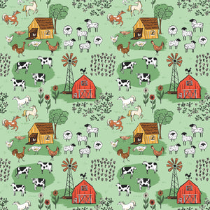 Farm Livin' Main - Mint - Yardage