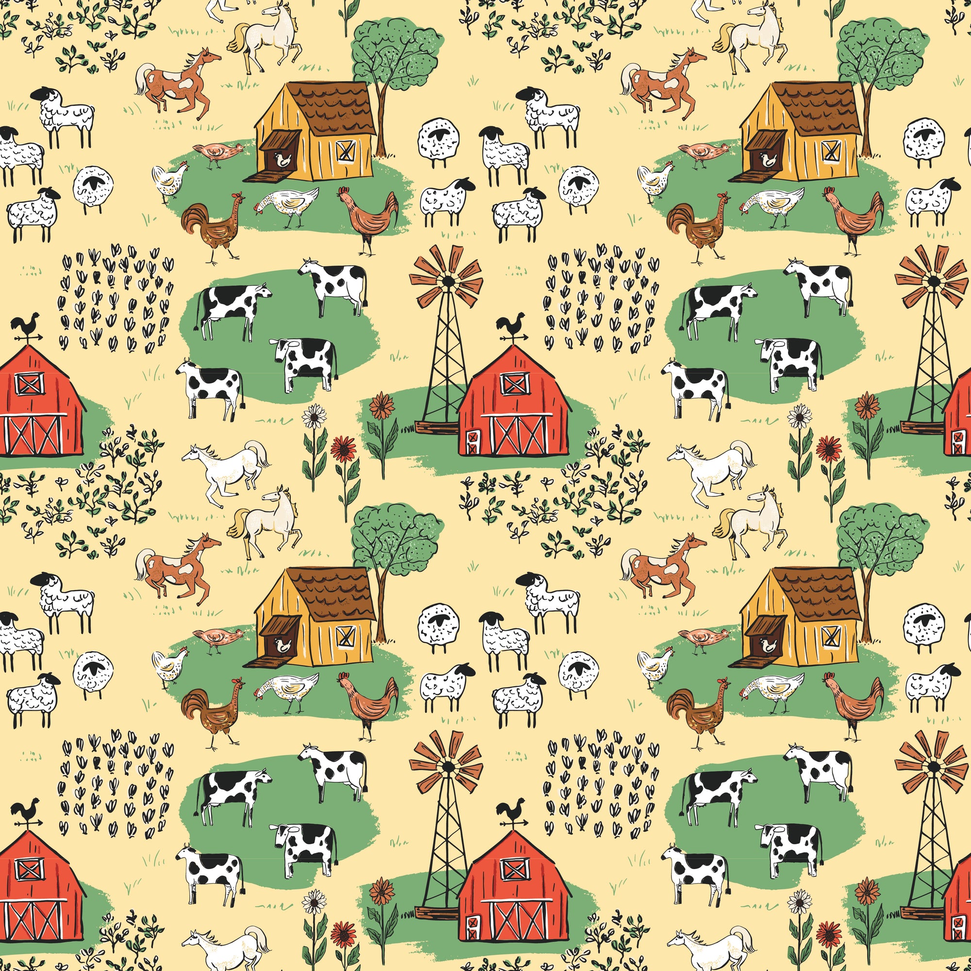 Farm Livin' Main - Sunshine - Yardage