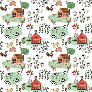 Farm Livin' Main - White - Yardage