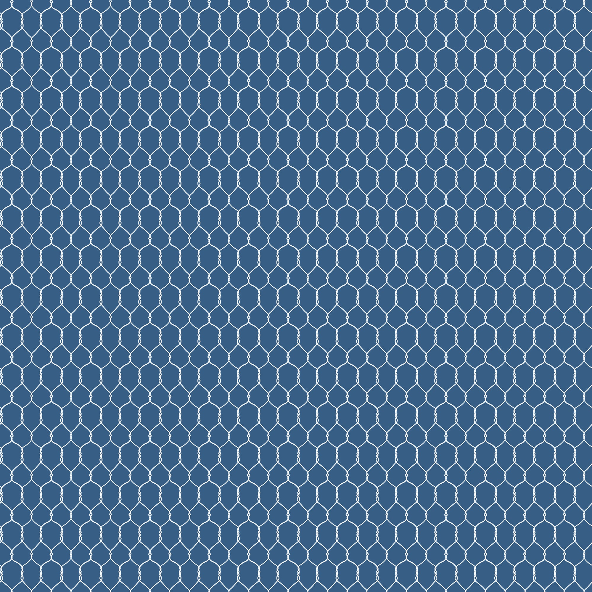 Farm Livin' Chicken Wire - Denim - Yardage