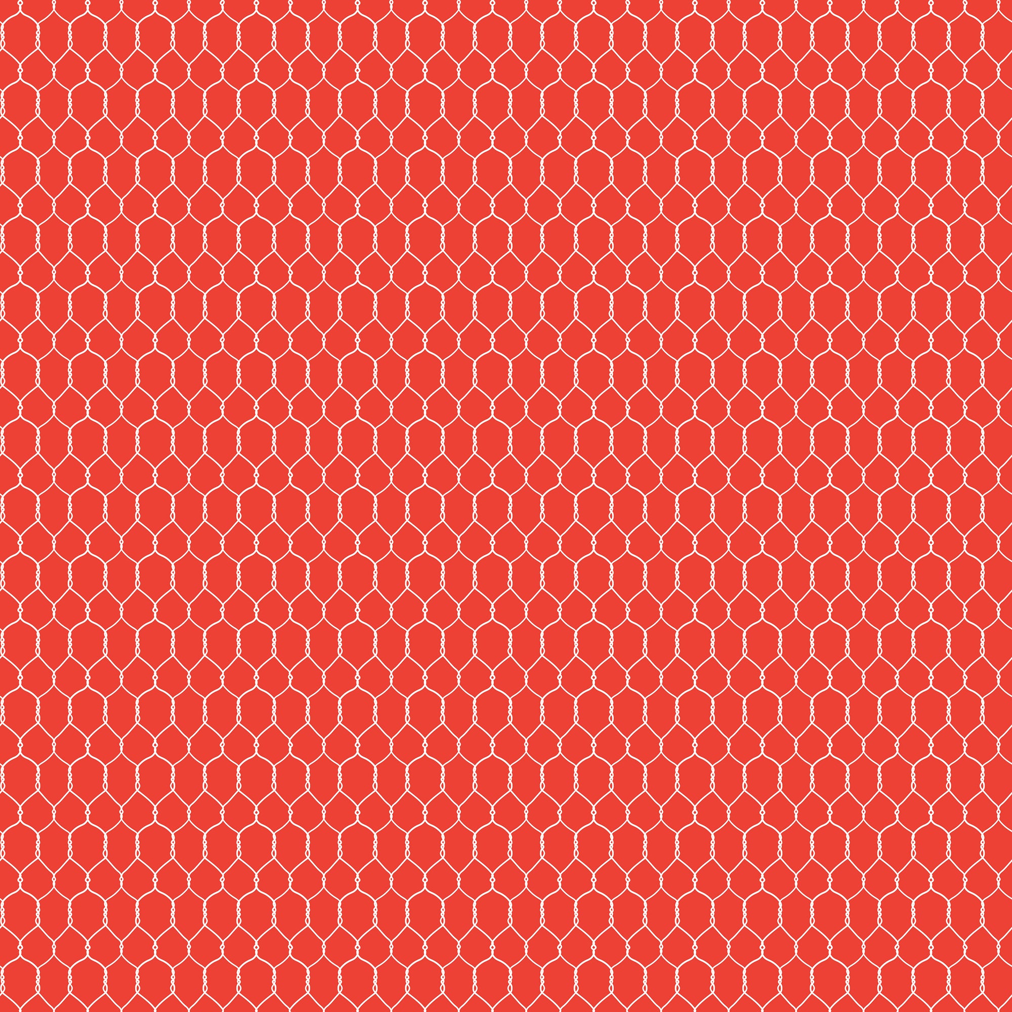 Farm Livin' Chicken Wire - Red - Yardage