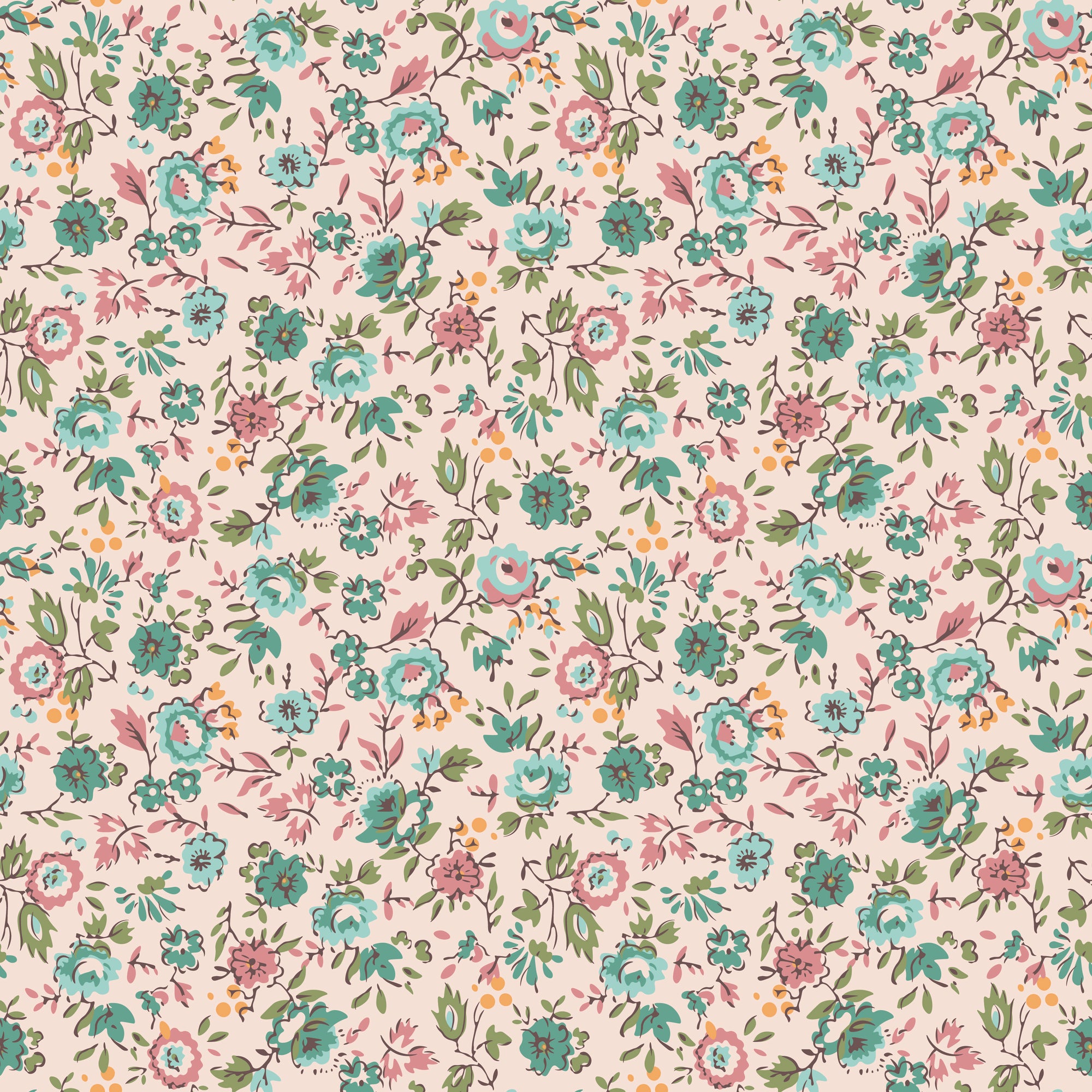 Piece & Plenty Floral - Sea Glass - Yardage