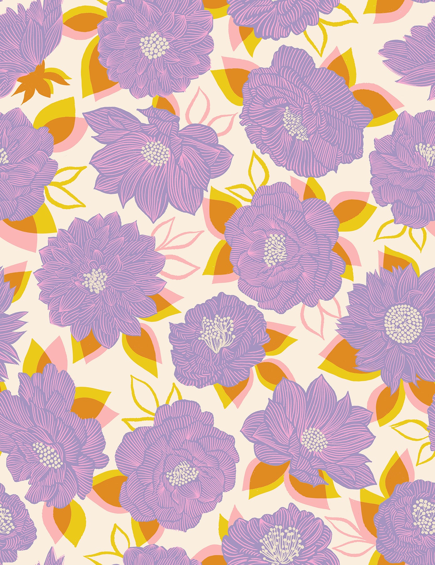 Favorite Flowers Blooming - Thistle - Yardage