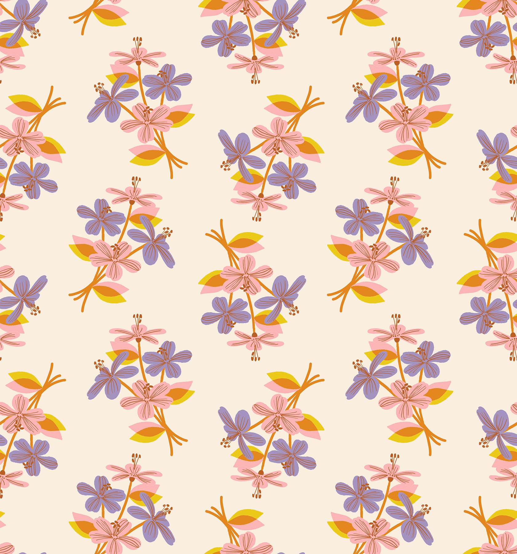 Favorite Flowers Nosegay - Natural - Yardage