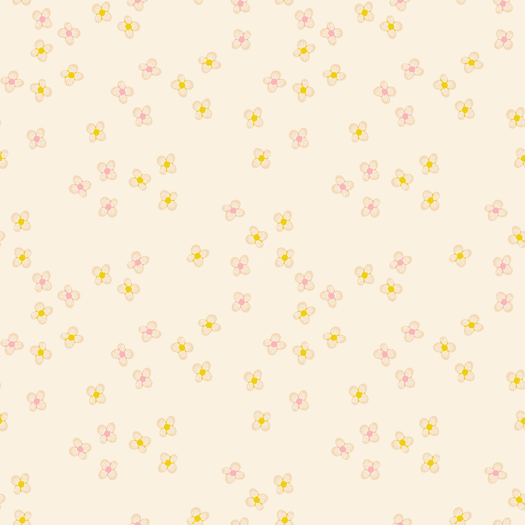 Favorite Flowers Blossom - Natural - Yardage