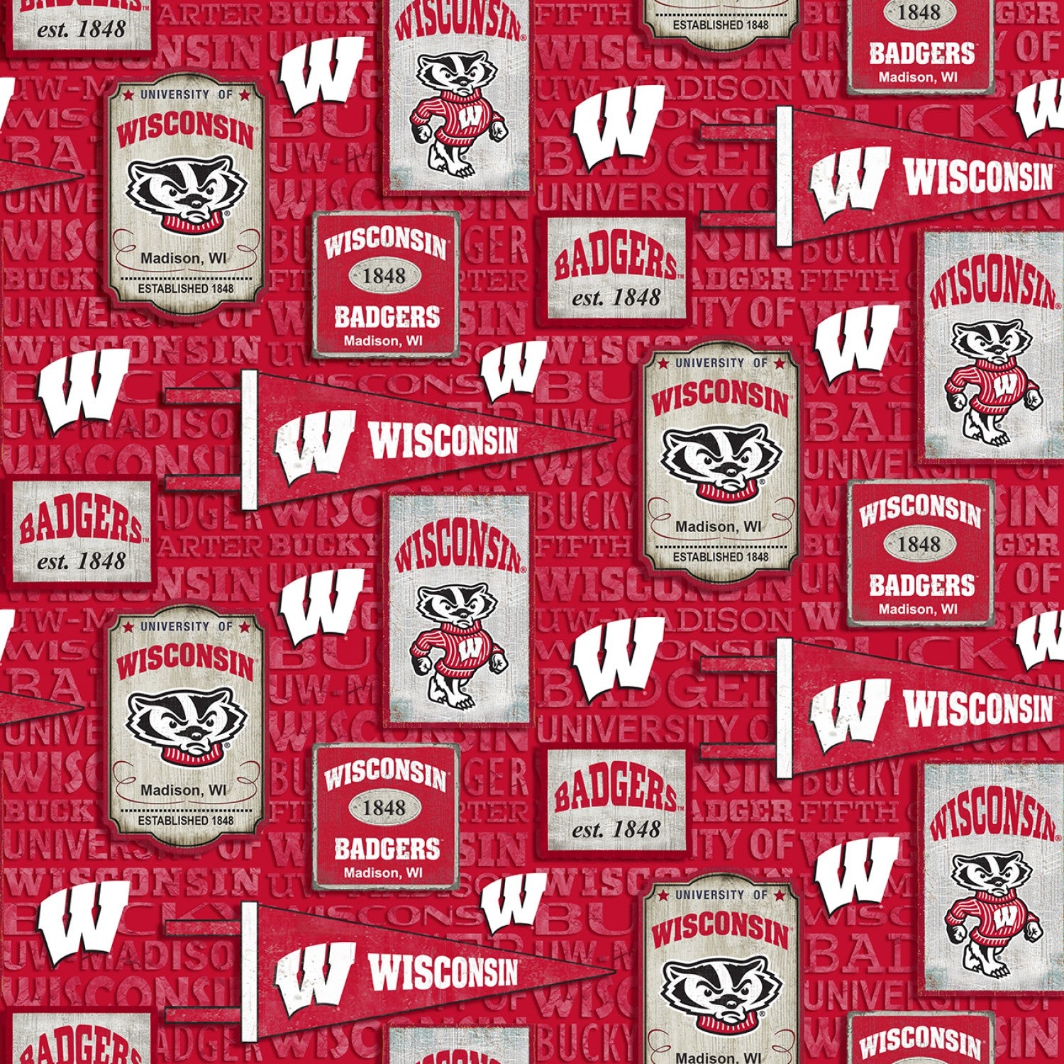 Wisconsin Vintage Pennant - Yardage