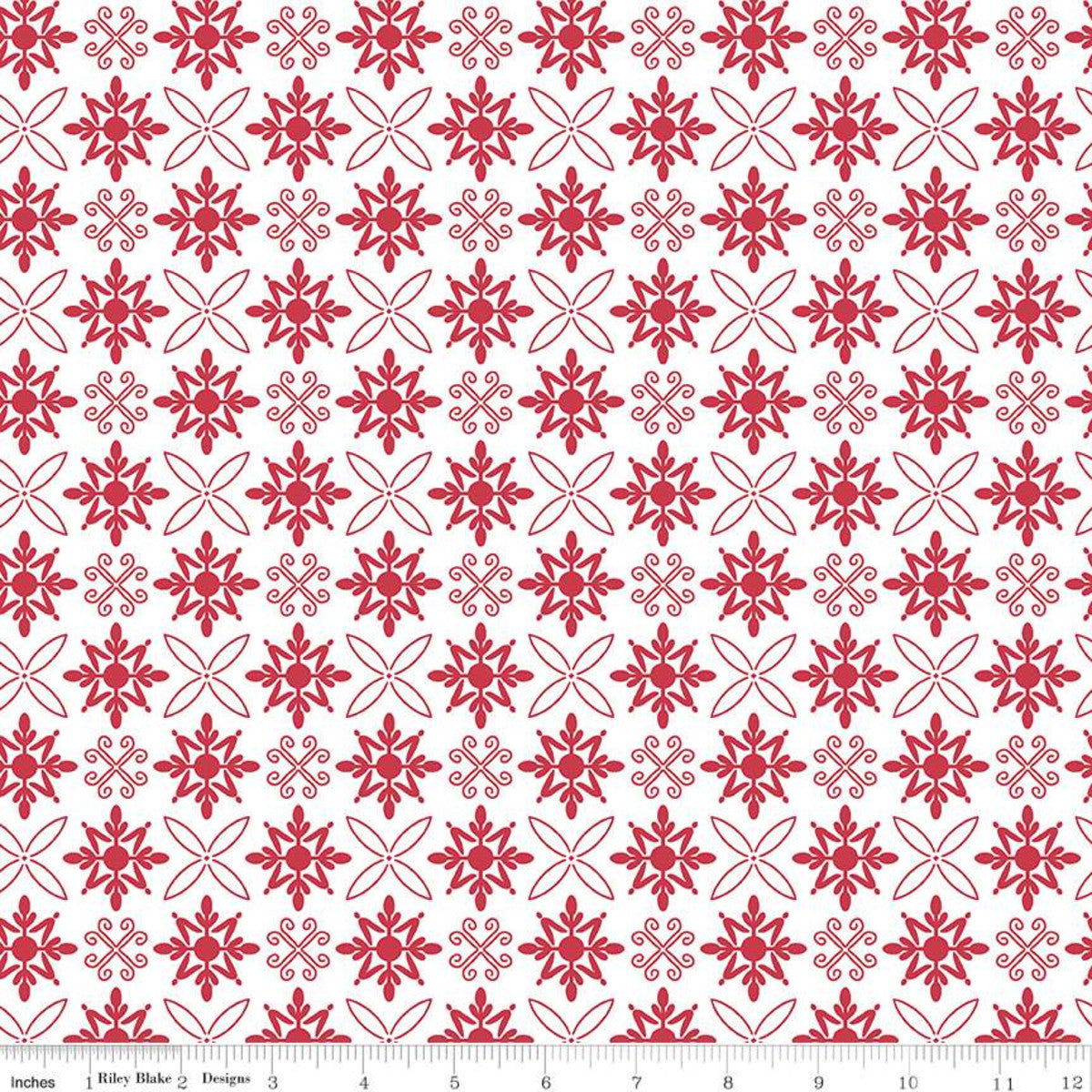 Red Hot - Tile White - Yardage